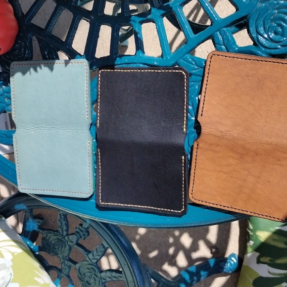 Handmade solid leather card wallet - Picture 2 of 2